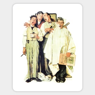 Norman Rockwell Barbershop Quartet 1936 Portrait Sticker